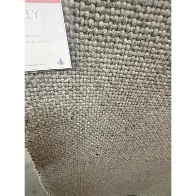 Finley Modern Plain Basketweave Hand-Woven Tonal Textured Durable Wool-Blend Flatweave Loop Pile Grey Rug