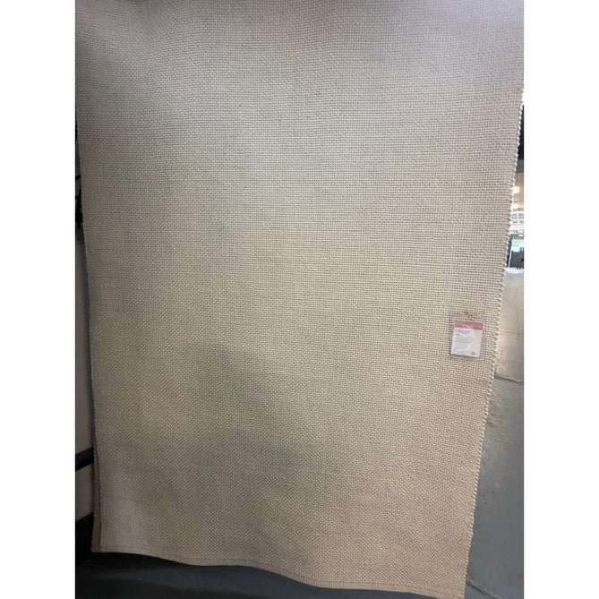 Finley Modern Plain Basketweave Hand-Woven Tonal Textured Durable Wool-Blend Flatweave Loop Pile Ivory Rug