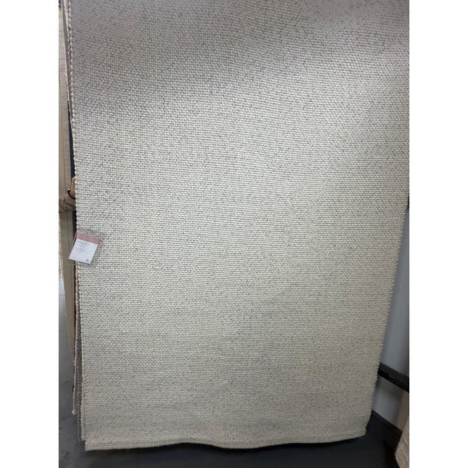 Finley Modern Plain Basketweave Hand-Woven Tonal Textured Durable Wool-Blend Flatweave Loop Pile Ivory Marl Rug