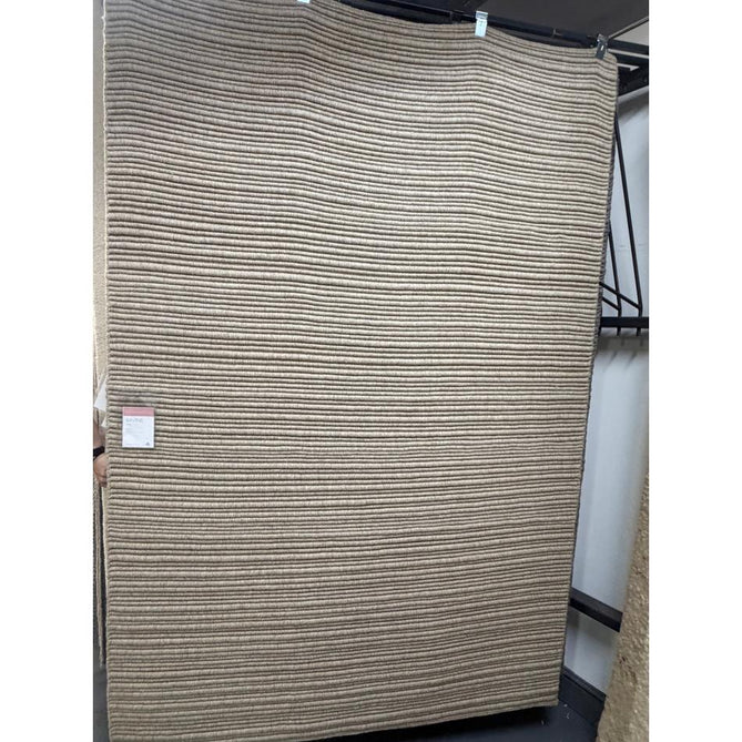 Ravine Modern Plain Linear Hand-Woven Textured Irregular Ridges Looped Ribbed Pile Low Profile Wool Sand Rug