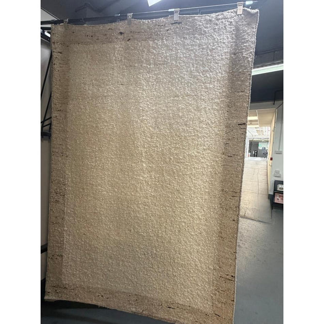 Napa Border Modern Plain Border Organic Hand-Woven Textured Wool Loop Pile Natural Beige/Sandstone Rug