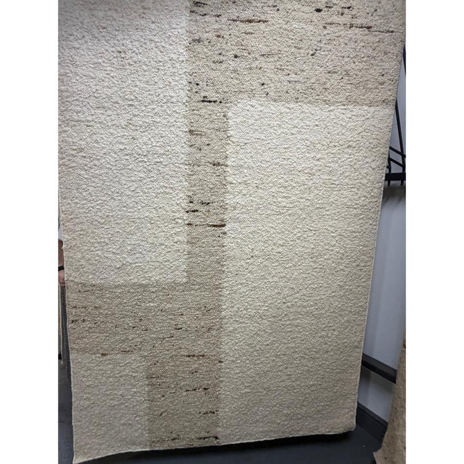 Napa Tumbla Modern Plain Block Organic Hand-Woven Textured Wool Loop Pile Natural Beige/Sandstone Rug