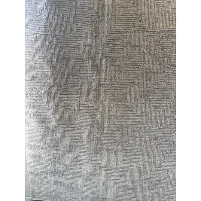 Laurent LA05 Modern Plain Distressed Tonal Space-Dyed Shimmer Subtle Geometric Maze Textured Soft-Touch Durable Fine Yarn Polyester Low Profile Dense Short Pile Fringe Soft Grey/Cream Beige Rug