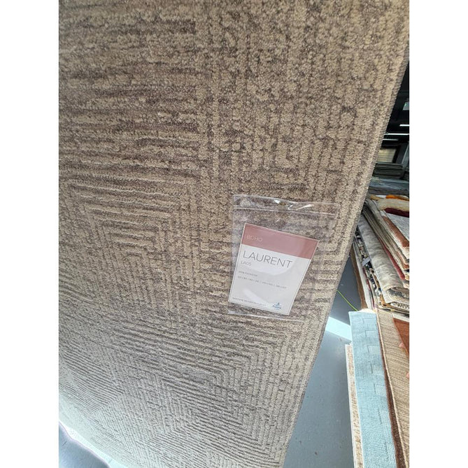Laurent LA05 Modern Plain Distressed Tonal Space-Dyed Shimmer Subtle Geometric Maze Textured Soft-Touch Durable Fine Yarn Polyester Low Profile Dense Short Pile Fringe Soft Grey/Cream Beige Rug