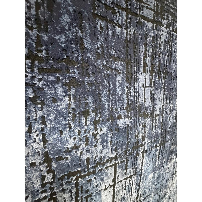 Kuza Abstract Modern Distressed Shimmer Hi-Lo Textured Soft Velvety Touch High-Density Durable Easy-Care Short Pile Navy/Light Grey Rug