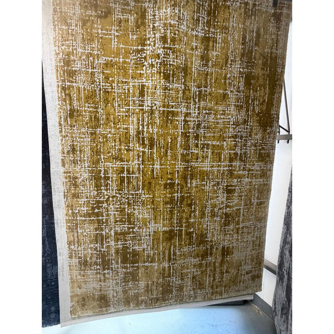 Kuza Abstract Modern Distressed Shimmer Hi-Lo Textured Soft Velvety Touch High-Density Durable Easy-Care Short Pile Gold/Cream/Light Grey Rug
