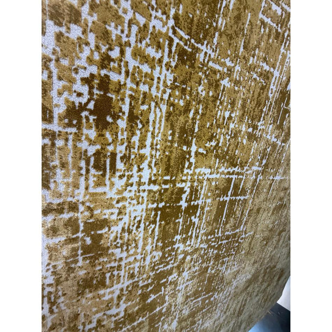 Kuza Abstract Modern Distressed Shimmer Hi-Lo Textured Soft Velvety Touch High-Density Durable Easy-Care Short Pile Gold/Cream/Light Grey Rug