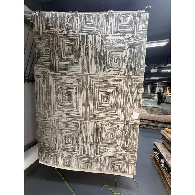 Kuza Portrait Modern Abstract Distressed Shimmer Hi-Lo Textured Soft Velvety Touch High-Density Durable Easy-Care Short Pile Khaki Green Rug