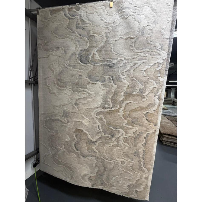 Seville 02 Setas Modern Abstract Distressed Hi-Low Textured Soft-Touch Space-Dyed Polyester Low Profile Short Pile Beige/Natural/Cream/Grey/Multi Rug
