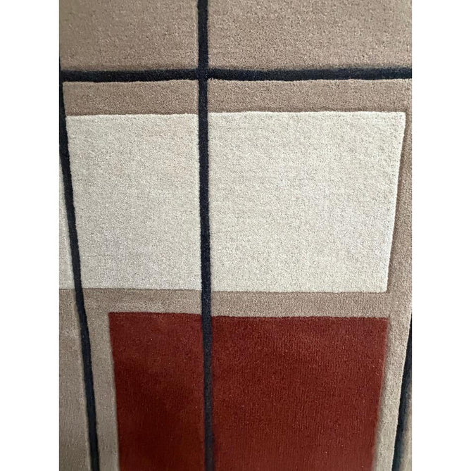 Reef RF20 Outline Modern Geometric Hand-Woven Wool Beige/Terracotta/Brown/Ivory/Charcoal Rug