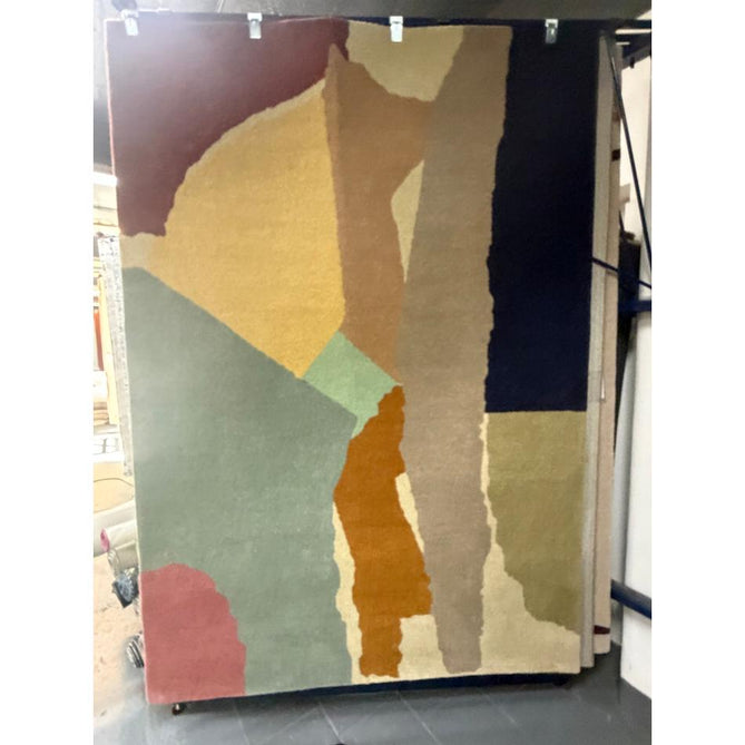 Reef RF14 Abstract Modern Collage Hand-Woven Wool Beige/Grey/Taupe/Muted Multicolour Rug