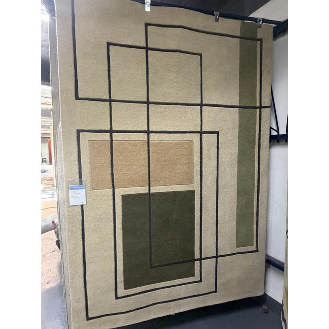 Reef RF21 Outline Modern Geometric Hand-Woven Wool Beige/Khaki/Charcoal Rug