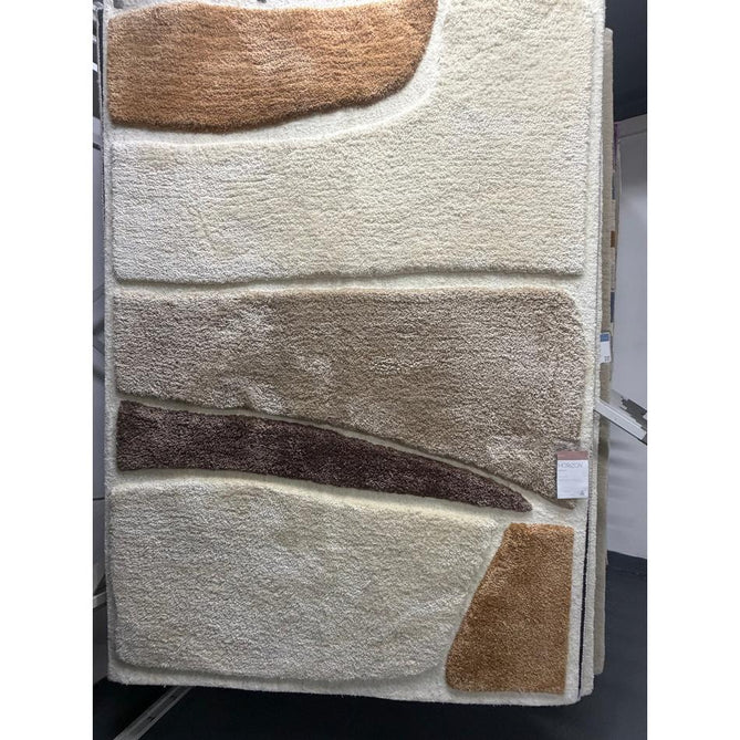 Horizon Modern Plain Abstract Plush Soft-Touch Hand-Carved Hi-Lo Tonal Polyester Hessian Rug