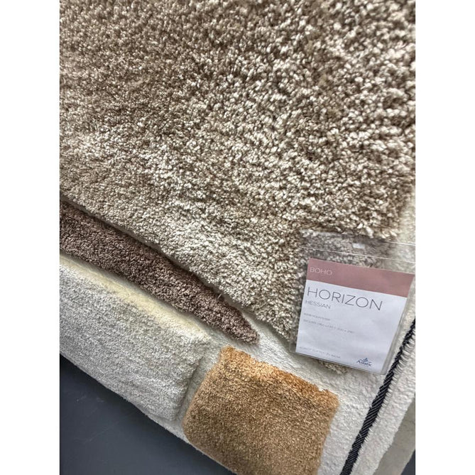 Horizon Modern Plain Abstract Plush Soft-Touch Hand-Carved Hi-Lo Tonal Polyester Hessian Rug