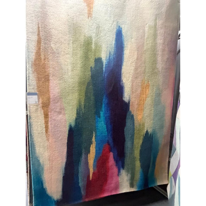 Vision Pigment Modern Abstract Hand-Woven Printed Wool Low Profile Short Pile Multicolour Rug