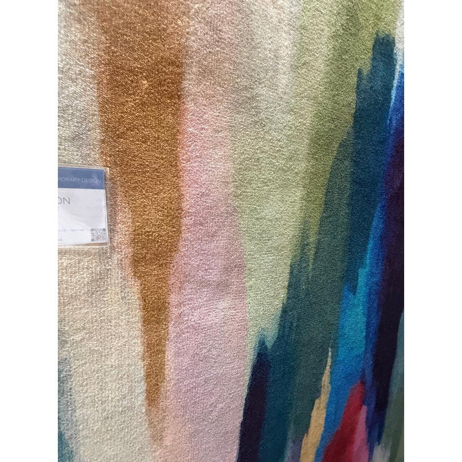 Vision Pigment Modern Abstract Hand-Woven Printed Wool Low Profile Short Pile Multicolour Rug