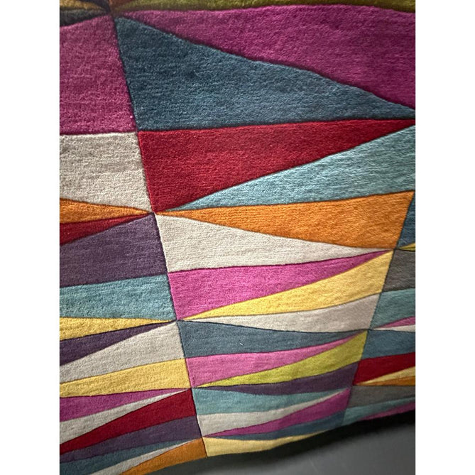 Funk Triangles Modern Geometric High-Density Heavyweight Hand-Woven Wool Multicolour Rug