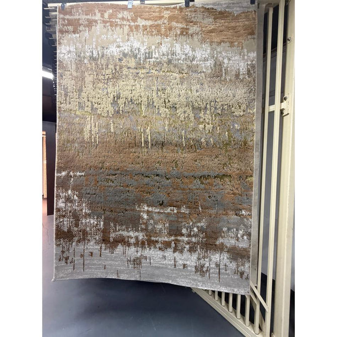 Aurora AU01 Dune Modern Abstract Distressed Marbled Metallic Shimmer Textured High-Density Soft Smooth Low Profile Polyblend Short-Pile Bronze/Gold/Rust Terracotta/Beige/Grey/Cream Rug