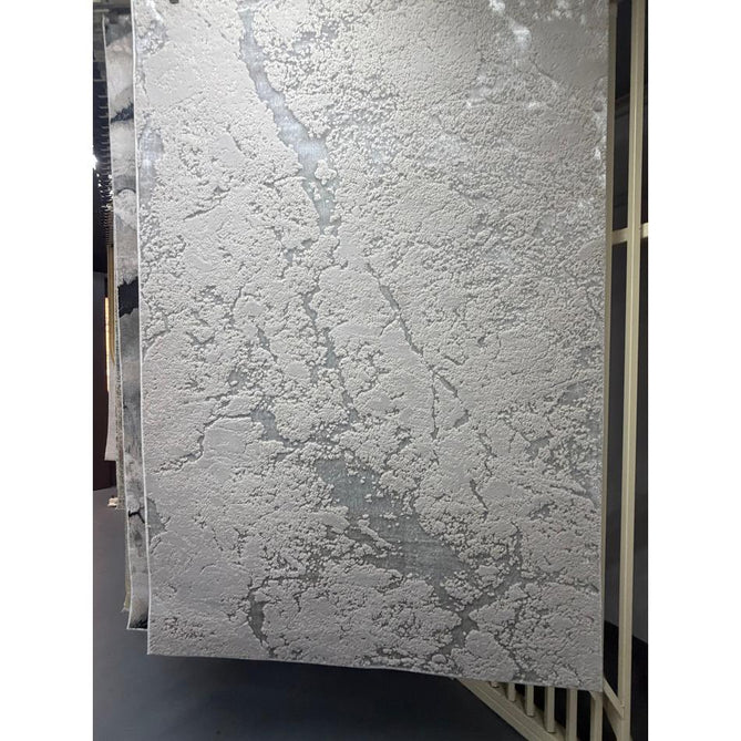 Aurora AU03 Solar Modern Abstract Distressed Marbled Metallic Shimmer Textured High-Density Soft Smooth Low Profile Polyblend Short-Pile Silver/Grey/Charcoal/Beige/Cream Runner