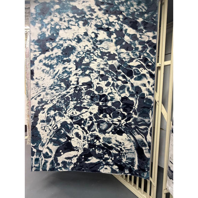 Aurora AU21 Foam Modern Abstract Distressed Marbled Metallic Shimmer Textured High-Density Soft Smooth Low Profile Polyblend Short-Pile Cream/Ivory/Beige/Steel Blue/Teal Blue/Navy Blue/Charcoal Grey/Pewter Grey/Black Rug