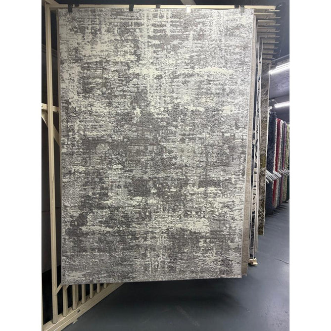 Orion OR05 Abstract Modern Distressed Textured Soft-Touch Metallic Shimmer Silver/Grey/Cream Rug
