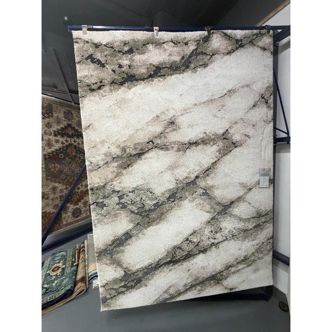 Mirage Mineral Modern Abstract Soft Hi-Lo Textured High-Density Pile Cream/Olive Green/Taupe/Charcoal Rug