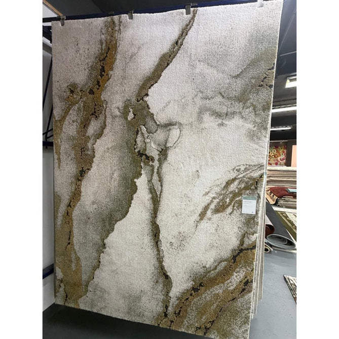 Mirage Oasis Modern Abstract Soft Hi-Lo Textured High-Density Pile Ivory/Moss Green/Ochre/Charcoal/Grey Rug