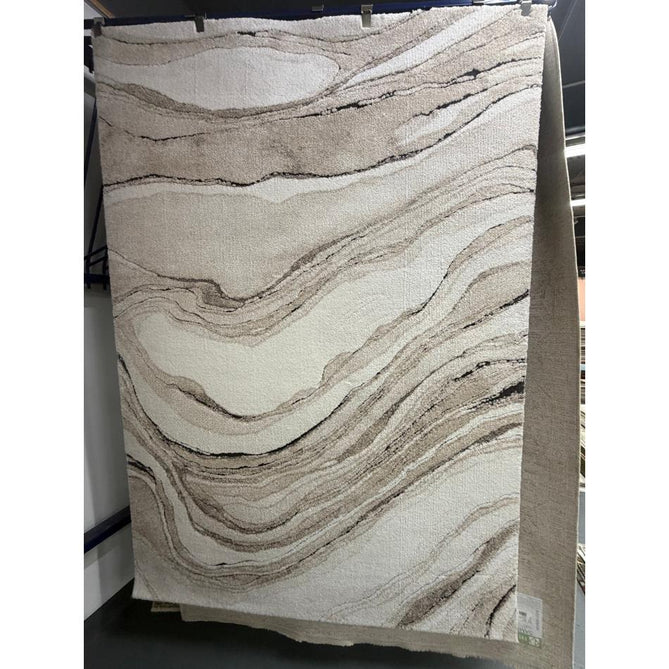 Mirage Quartz Modern Abstract Soft Hi-Lo Textured High-Density Pile Ivory/Beige/Taupe/Grey/Charcoal Rug