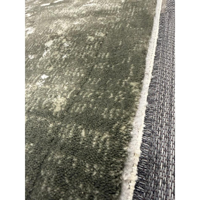 Kuza Border Modern Abstract Distressed Shimmer Hi-Lo Textured Soft Velvety Touch High-Density Durable Easy-Care Short Pile Khaki/Light Grey/Cream Runner