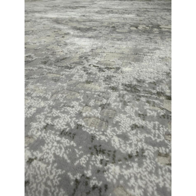 Kuza Border Modern Abstract Distressed Shimmer Hi-Lo Textured Soft Velvety Touch High-Density Durable Easy-Care Short Pile Khaki/Light Grey/Cream Runner
