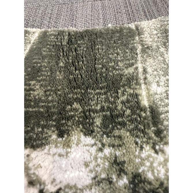 Kuza Border Modern Abstract Distressed Shimmer Hi-Lo Textured Soft Velvety Touch High-Density Durable Easy-Care Short Pile Khaki/Light Grey/Cream Runner