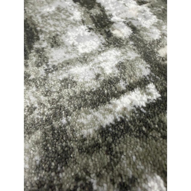 Kuza Border Modern Abstract Distressed Shimmer Hi-Lo Textured Soft Velvety Touch High-Density Durable Easy-Care Short Pile Khaki/Light Grey/Cream Runner