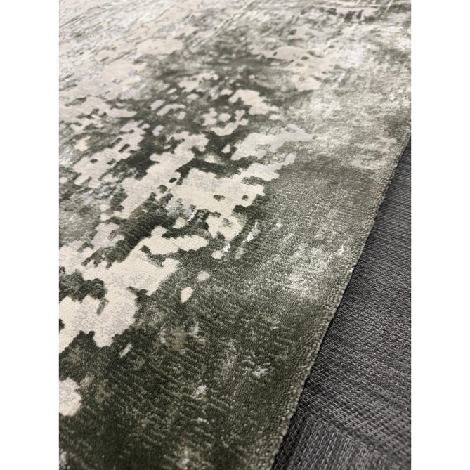 Kuza Border Modern Abstract Distressed Shimmer Hi-Lo Textured Soft Velvety Touch High-Density Durable Easy-Care Short Pile Khaki/Light Grey/Cream Runner