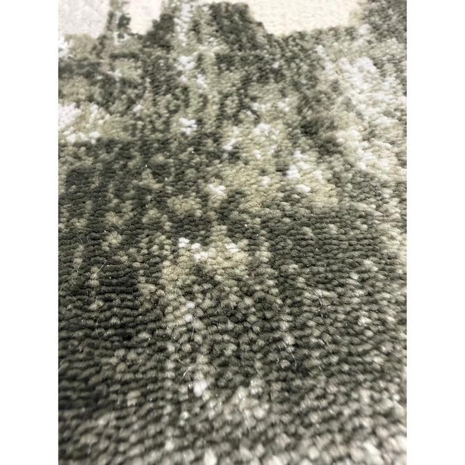 Kuza Border Modern Abstract Distressed Shimmer Hi-Lo Textured Soft Velvety Touch High-Density Durable Easy-Care Short Pile Khaki/Light Grey/Cream Runner