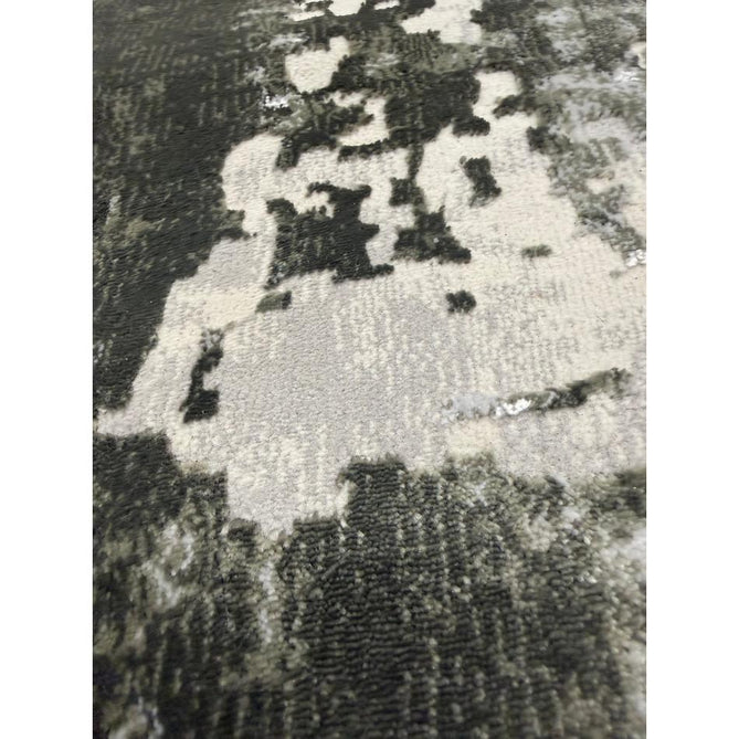 Kuza Border Modern Abstract Distressed Shimmer Hi-Lo Textured Soft Velvety Touch High-Density Durable Easy-Care Short Pile Khaki/Light Grey/Cream Runner