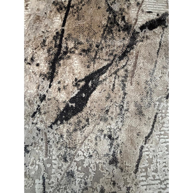 Bellagio 9141 Modern Abstract Marbled Distressed Metallic Shimmer Soft Textured Ultra High-Density Low Profile Short Pile Beige Rug