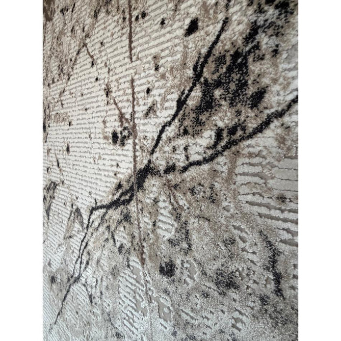 Bellagio 9141 Modern Abstract Marbled Distressed Metallic Shimmer Soft Textured Ultra High-Density Low Profile Short Pile Beige Rug
