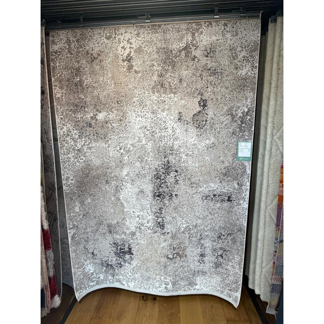 Bellagio 9196 Modern Abstract Marbled Distressed Metallic Shimmer Soft Textured Ultra High-Density Low Profile Short Pile Beige Rug