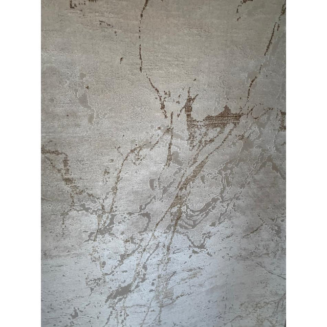 Mirage MR15 Modern Abstract Distressed Metallic Shimmer Soft Textured High-Density Polyester/Viscose Mix Low Profile Short Pile Cream/Beige Rug