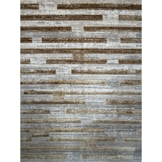 Mirage MR16 Modern Abstract Distressed Metallic Shimmer Soft Textured High-Density Polyester/Viscose Mix Low Profile Short Pile Beige/Earth Rug