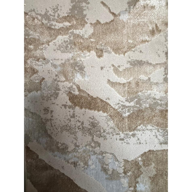 Tidal TL982 Modern Abstract Distressed Metallic Shimmer Soft Smooth Textured Polyester Low Profile Short Pile Beige/Cream/Earth Rug