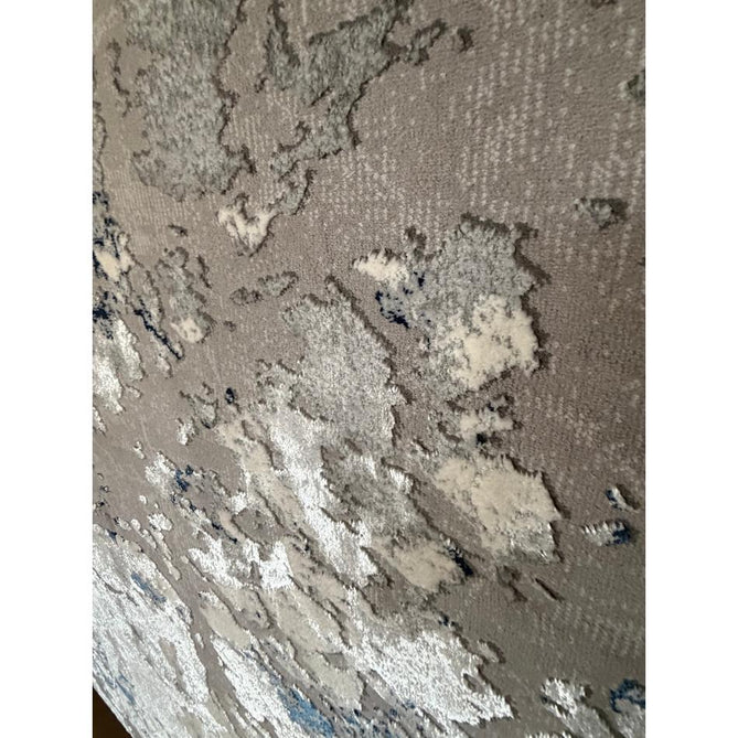 Apollo 2677 Modern Abstract Distressed Marble Metallic Shimmer High-Density Textured Low Profile Short-Pile Grey/Navy/Cream Rug