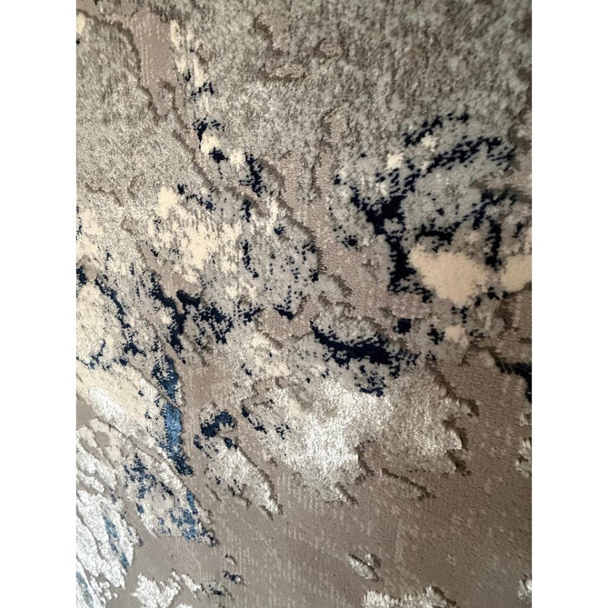Apollo 2677 Modern Abstract Distressed Marble Metallic Shimmer High-Density Textured Low Profile Short-Pile Grey/Navy/Cream Rug