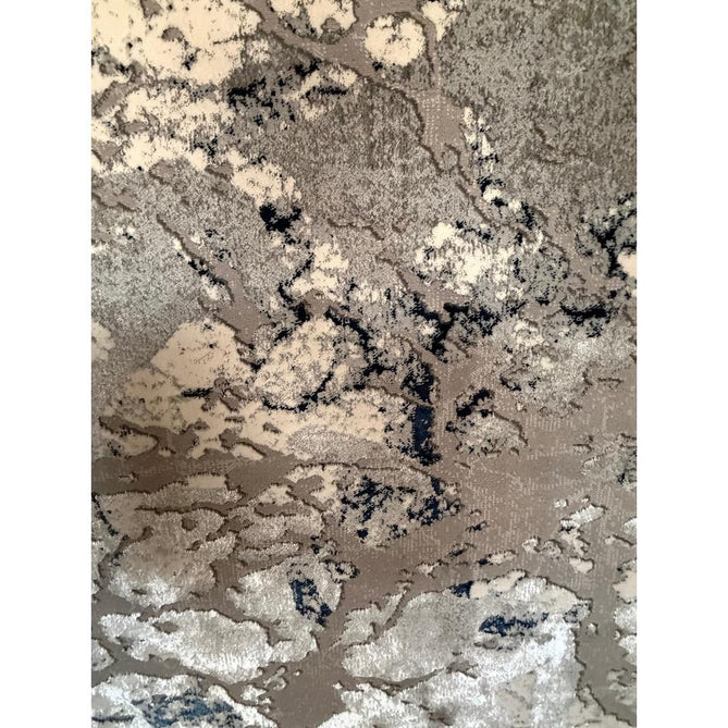 Apollo 2677 Modern Abstract Distressed Marble Metallic Shimmer High-Density Textured Low Profile Short-Pile Grey/Navy/Cream Rug