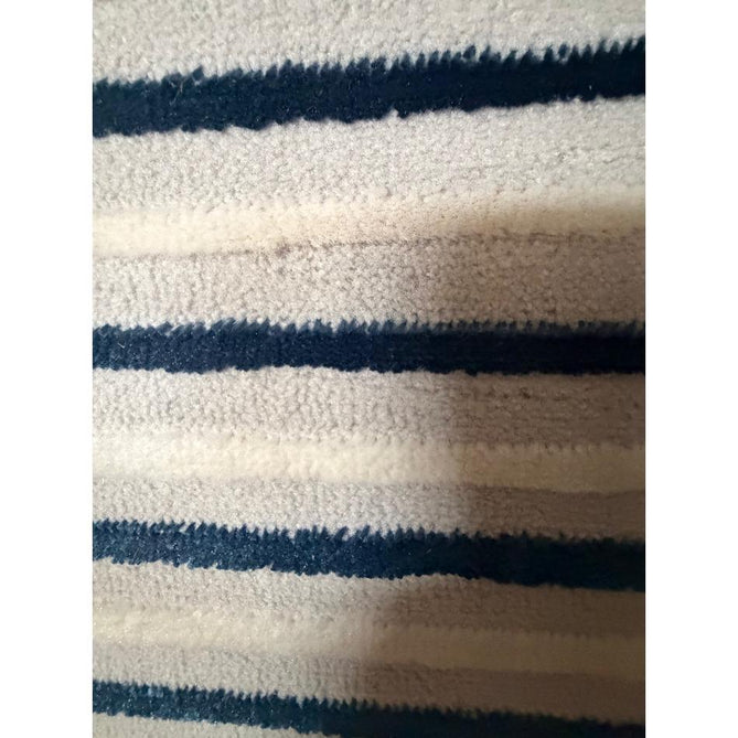 Apollo 2681 Modern Geometric Striped Linear Blocks Distressed Metallic Shimmer High-Density Textured Low Profile Short-Pile Grey/Navy/Cream Rug