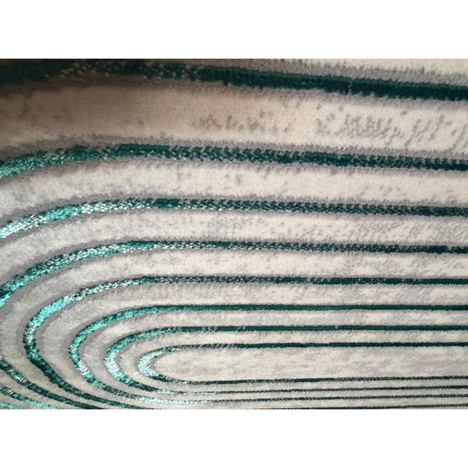 Apollo 2683 Modern Geometric Swirl Distressed Metallic Shimmer High-Density Textured Low Profile Short-Pile Grey/TealGreen/Cream Rug