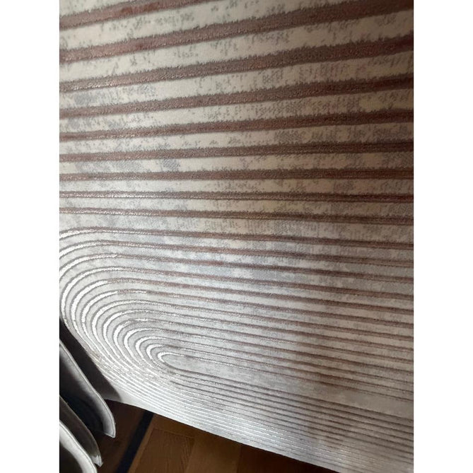 Apollo 2683 Modern Geometric Swirl Distressed Metallic Shimmer High-Density Textured Low Profile Short-Pile Cream/Grey/Rose Rug