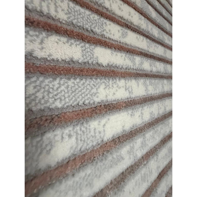 Apollo 2683 Modern Geometric Swirl Distressed Metallic Shimmer High-Density Textured Low Profile Short-Pile Cream/Grey/Rose Rug