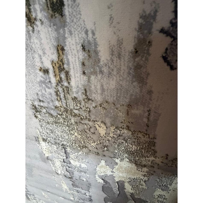 Apollo GR579 Modern Abstract Distressed Metallic Shimmer High-Density Textured Low Profile Short-Pile Grey/Gold/Cream Rug