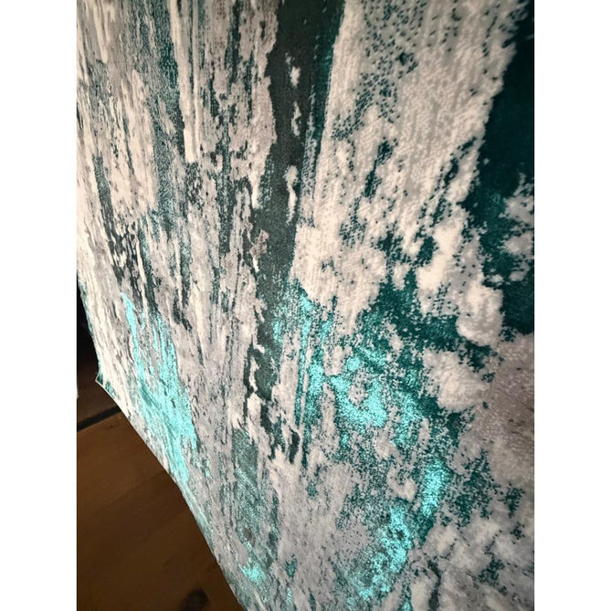 Apollo GR580 Modern Abstract Distressed Metallic Shimmer High-Density Textured Low Profile Short-Pile Grey/Green/Cream Rug